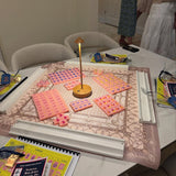 Mahjong Gaming Mat, Caned Trompe L'oeil BLONDE