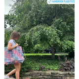 Jumbo Slouchy Denim Tote, HANDBOOK PLAID