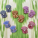 Block Print Flower Earrings in Lavender