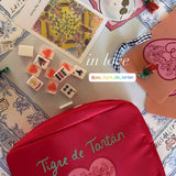 Nylon Satin Project Bag with Clear Window Front, HEART, LARGE