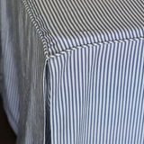 Full Length Fitted Card Tablecloth: Ticking Stripe in Navy