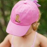 Cowboy Boot Bow Baseball Hat (Girls)