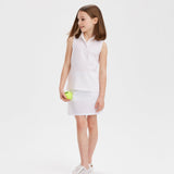 Girls Cotton Sleeveless Polo