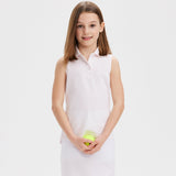 Girls Cotton Sleeveless Polo