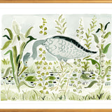The "Heron by the Waterlilies" Fine Art Print