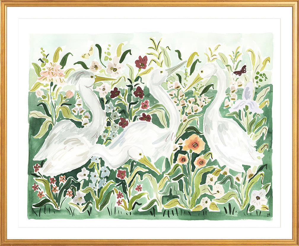 The "Emerald Herons" Fine Art Print