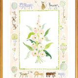 The "Menagerie Charms" Watercolor Fine Art Print, Flower Charm Series