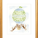 The "Hot Air Balloon Menagerie Monkeys" Fine Art Print