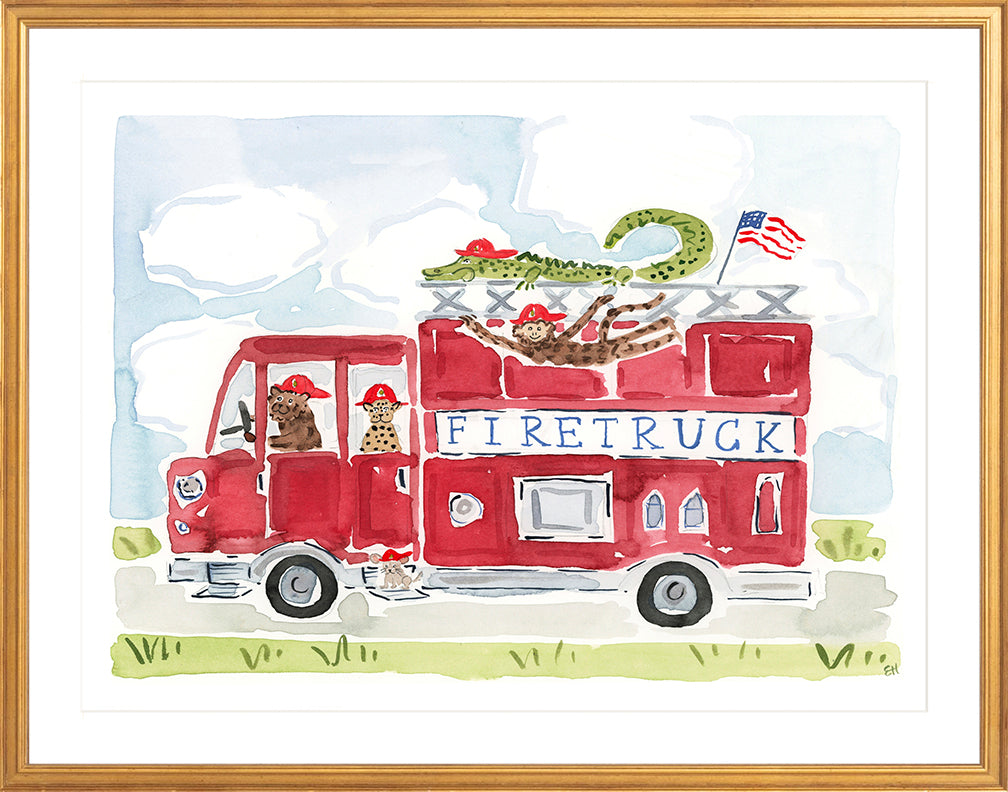The "Wild Animal Fire Truck Co." Fine Art Print