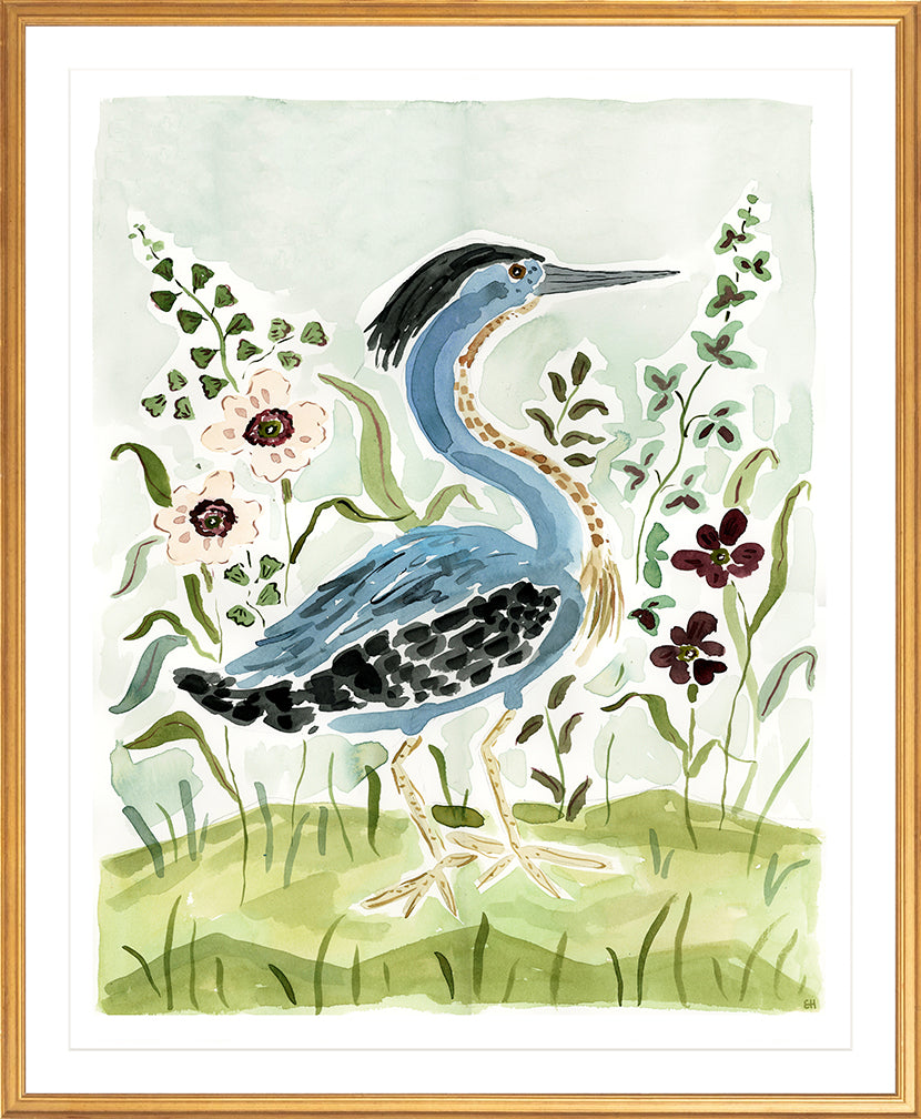 The "Indigo Blue Heron" Fine Art Print