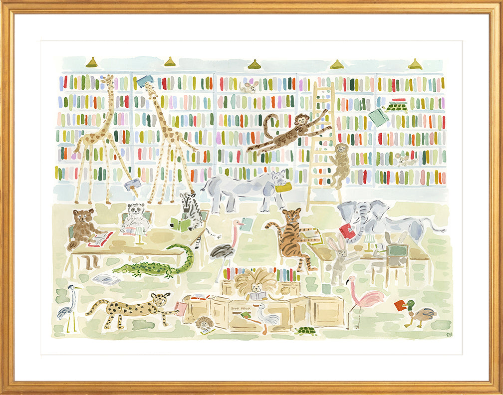 The "University of Animals Library" Fine Art Print