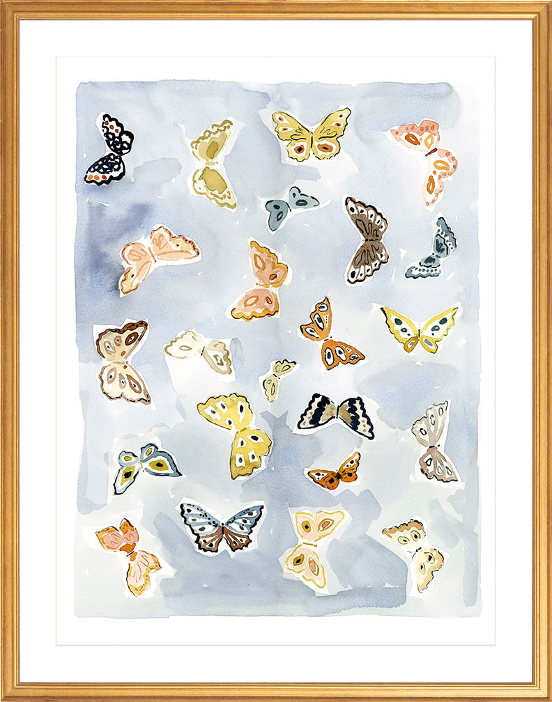 Butterfly Rainbow Chambray, Fine Art Print