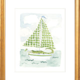 The "Sailboat Menagerie Alligator" Fine Art Print