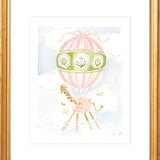 The "Hot Air Balloon Menagerie Giraffe" Fine Art Print