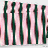 Green, Blush & Red Stripe Holiday Placemat Pad