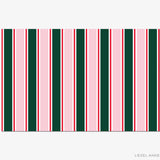 Green, Blush & Red Stripe Holiday Placemat Pad