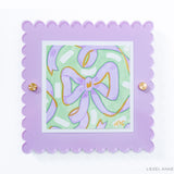 Green & Lavender Golden Bows Art Print [5x5]