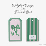 Green and Pink Bow Gift Tags [Set of 8]