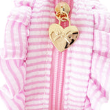 Heart Purse, Seersucker Pink