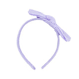 Seersucker Bow Headband in Lavender/White