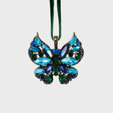Mini butterfly ornament boxed set of two, sapphire