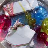Glass bubble ombre tree topper, pink and citrine