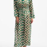 Shelby Cinched Tie Kimono Cover-up in Green