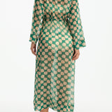Shelby Cinched Tie Kimono Cover-up in Green