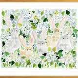 The "Bunnies by the Hydrangeas" Fine Art Print