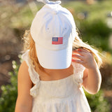 American Flag Bow Baseball Hat (Baby/Toddler)