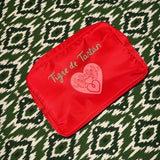 Nylon Satin Project Bag with Clear Window Front, HEART, LARGE