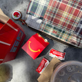 Roomy Leather Clutch, HANDBOOK PLAID