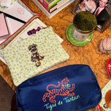 Nylon Satin Project Bag with Clear Window Front, TIGER, MEDIUM or LARGE