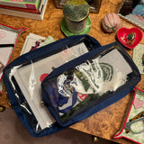 Nylon Satin Project Bag with Clear Window Front, TIGER, MEDIUM or LARGE