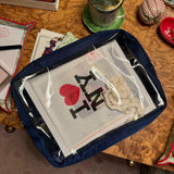 Nylon Satin Project Bag with Clear Window Front, TIGER, MEDIUM or LARGE