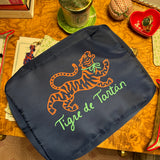 Nylon Satin Project Bag with Clear Window Front, TIGER, MEDIUM or LARGE