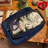 Nylon Satin Project Bag with Clear Window Front, TIGER, MEDIUM or LARGE