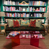 Velvet Pillow with Italian Peony Print