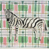 Plaid Zebra, Original 9x12