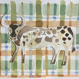 Plaid Bull, Original 9x12