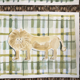 Plaid Lion, Original 9x12