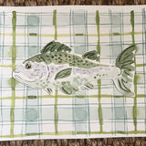 Plaid Saltwater Fish, Original 9x12