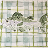 Plaid Saltwater Fish, Original 9x12