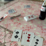 Illustrated Playing Cards with Tiger Motif and Needlepoint Accents, CHINOISERIE BLEU