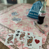 Illustrated Playing Cards with Tiger Motif and Needlepoint Accents, CHINOISERIE BLEU