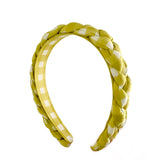 Braided Gingham Headband - Chartruese