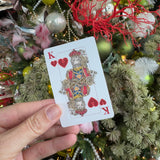 Illustrated Playing Cards with Tiger Motif and Needlepoint Accents, CHINOISERIE BLEU