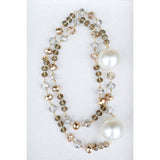 Crystal + Pearl Long strand Necklace