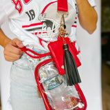 Clear HydroBag® Stadium with Red Trim and Matching RFID Pouch