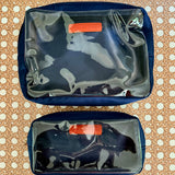 Nylon Satin Project Bag with Clear Window Front, TIGER, MEDIUM or LARGE